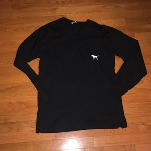 Black PINK/VS Long Sleeve Oversized Shirt